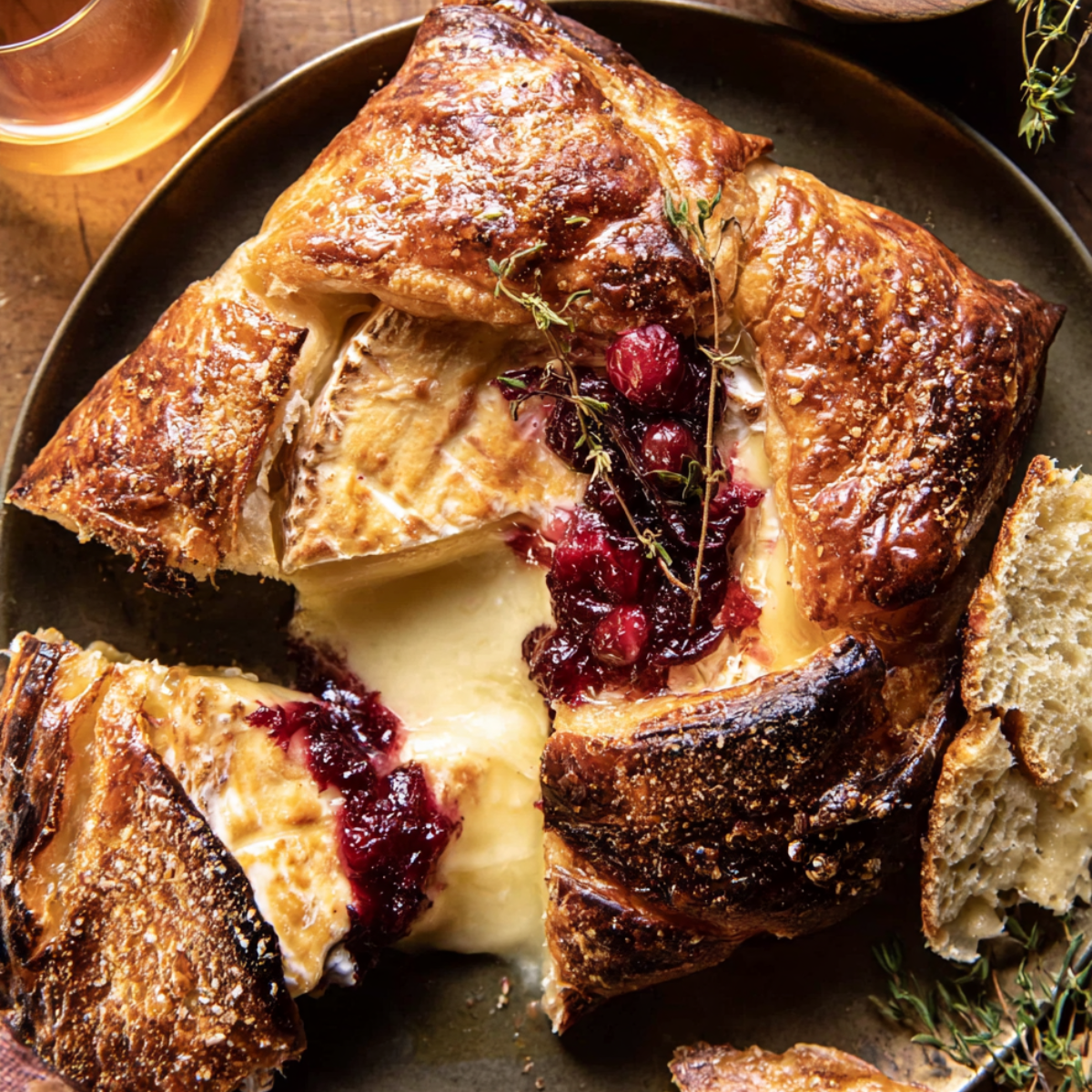 Pastry Wrapped Cranberry Baked Brie
