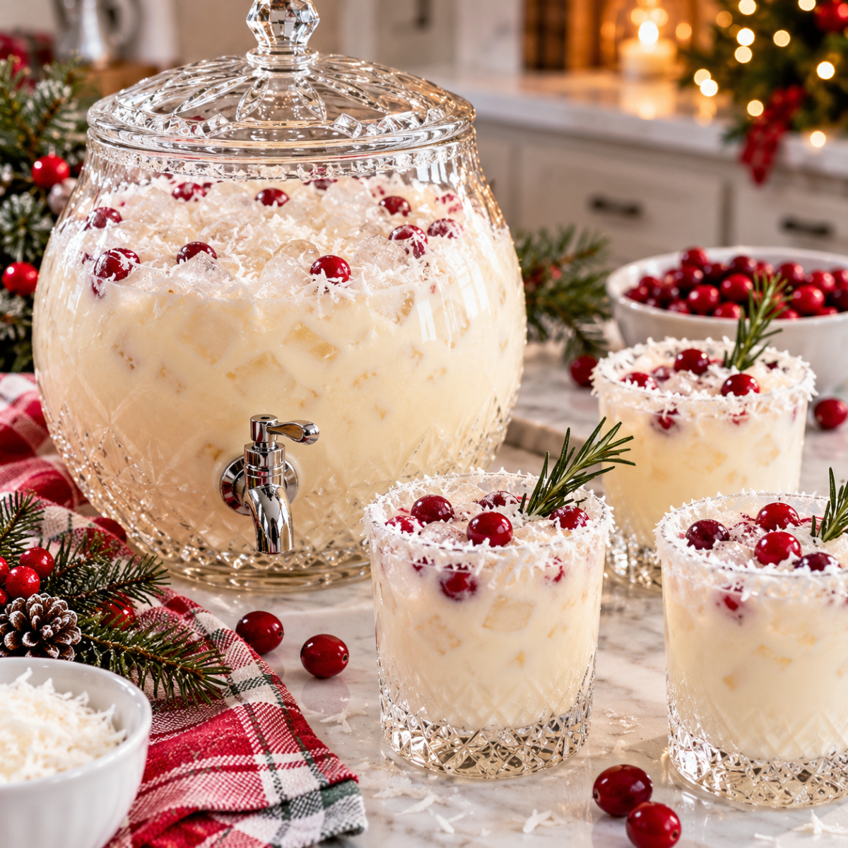 Snowy Coconut Christmas Punch
