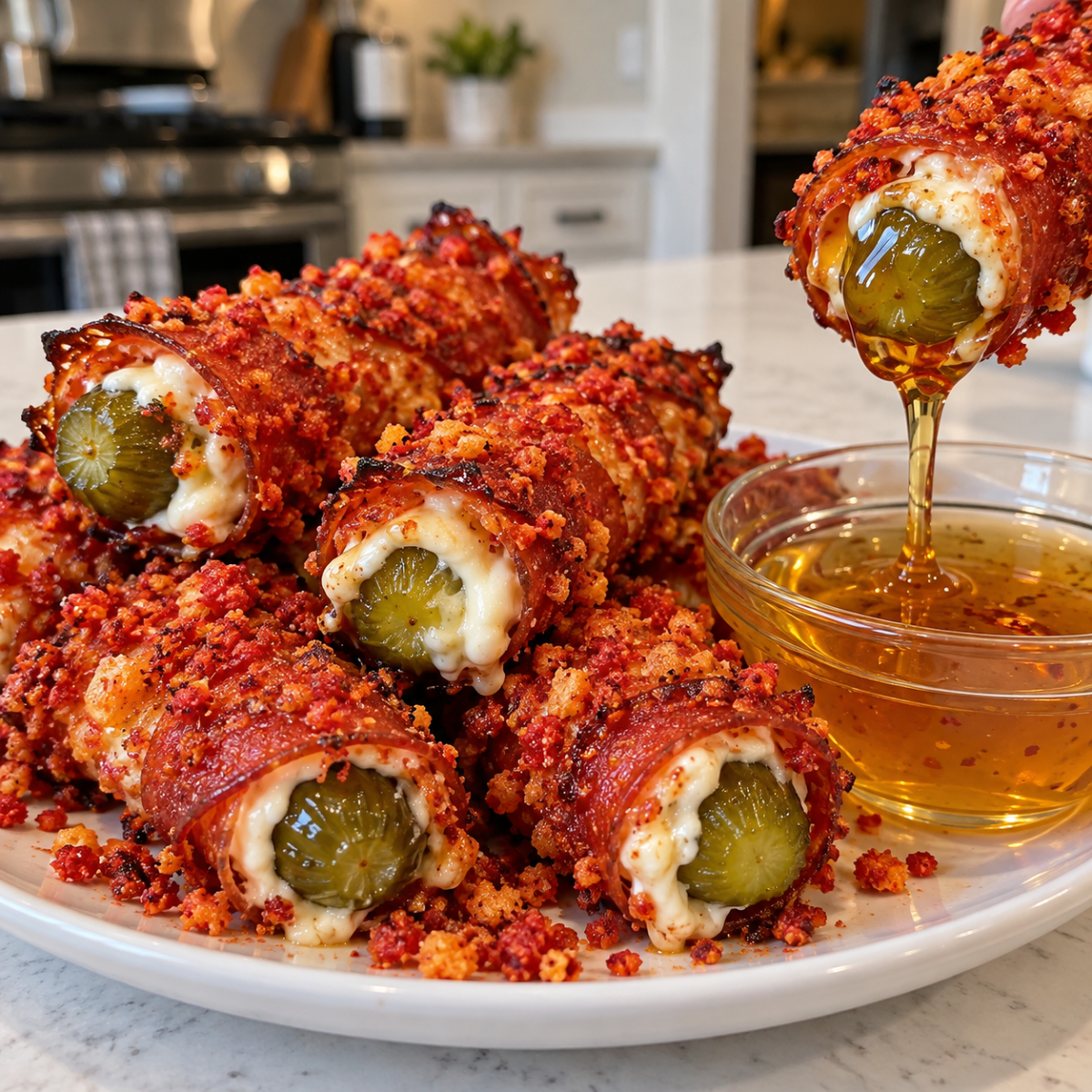 hot pepperoni pickle wraps